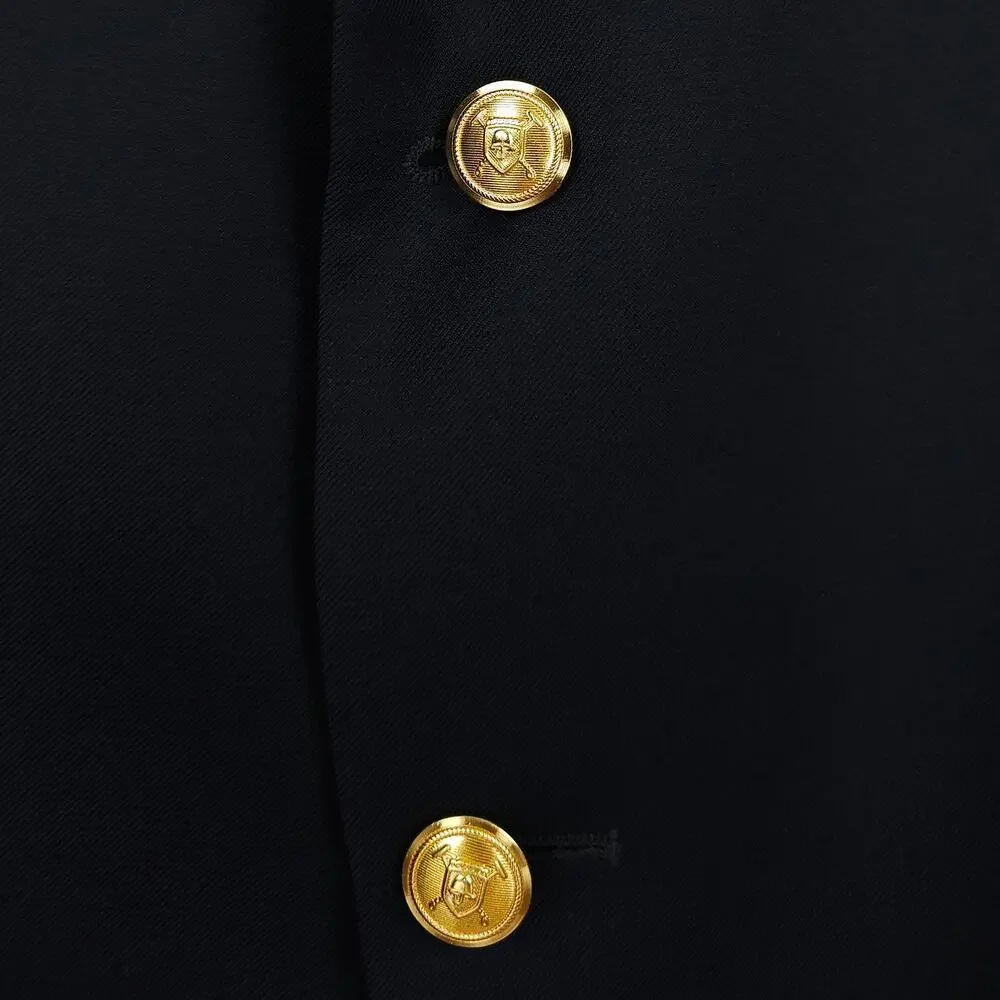 Lauren Ralph Lauren Mens Classic Fit Sport Coat 46R Navy Blue Solid Stretch Wool